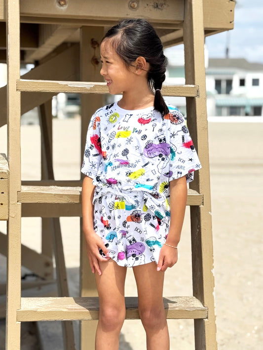 Girls Boxy Crop Tee - Printed